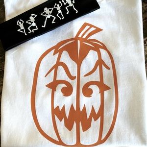 Pumpkin tee with dancing skeleton headband! #Oct31